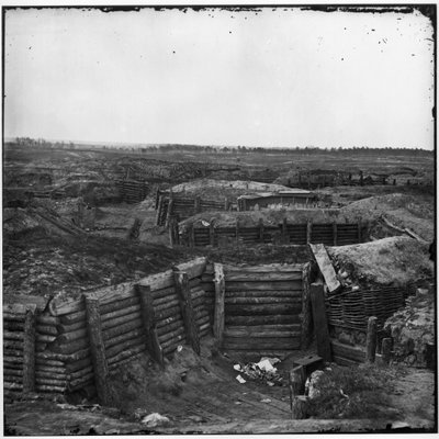 Confederate Fortifications with the Chevaux-de-Frise beyond, Petersburg, Virginia by American Photographer